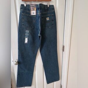 NWT Carhartt irregular  Men's Blue Jeans size 36 x 34 relaxed fit